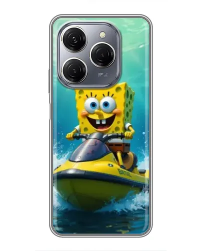 Чехол для TECNO Spark 20 Pro с картинкой «Спанч Боб на гидроцикле» Чехол для TECNO Spark 20 Pro с картинкой «Спанч Боб на гидроцикле»