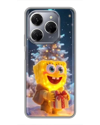 Чехол для TECNO Spark 20 Pro с картинкой «Рождественский Спанч Боб» Чехол для TECNO Spark 20 Pro с картинкой «Рождественский Спанч Боб»