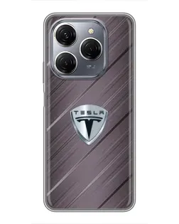 Чехол для TECNO Spark 20 Pro с картинкой «Металлическая текстура Tesla» Чехол для TECNO Spark 20 Pro с картинкой «Металлическая текстура Tesla»