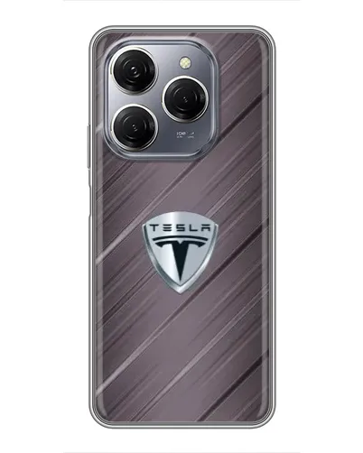 Чехол для TECNO Spark 20 Pro с картинкой «Металлическая текстура Tesla» Чехол для TECNO Spark 20 Pro с картинкой «Металлическая текстура Tesla»