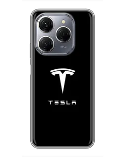 Чехол для TECNO Spark 20 Pro с картинкой «Tesla White Logo» Чехол для TECNO Spark 20 Pro с картинкой «Tesla White Logo»