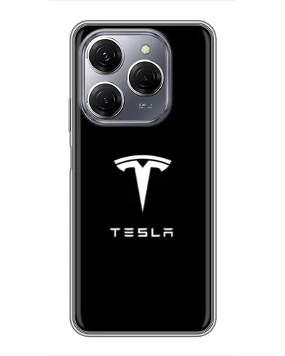 Чехол для TECNO Spark 20 Pro с картинкой «Tesla White Logo» Чехол для TECNO Spark 20 Pro с картинкой «Tesla White Logo»