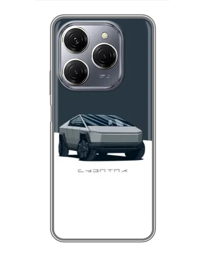 Чехол для TECNO Spark 20 Pro с картинкой «Серебристый Cybertruck Tesla» Чехол для TECNO Spark 20 Pro с картинкой «Серебристый Cybertruck Tesla»