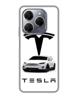 Чехол для TECNO Spark 20 Pro с картинкой «Tesla White Style» Чехол для TECNO Spark 20 Pro с картинкой «Tesla White Style»