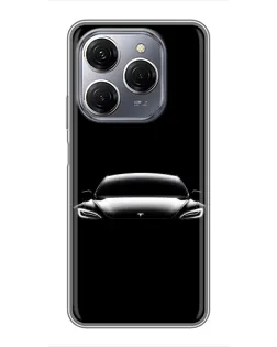 Чехол для TECNO Spark 20 Pro с картинкой «Фары Tesla Night» Чехол для TECNO Spark 20 Pro с картинкой «Фары Tesla Night»