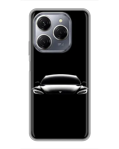 Чехол для TECNO Spark 20 Pro с картинкой «Фары Tesla Night» Чехол для TECNO Spark 20 Pro с картинкой «Фары Tesla Night»