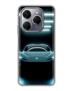 Чехол для TECNO Spark 20 Pro с картинкой «Tesla в неоне» Чехол для TECNO Spark 20 Pro с картинкой «Tesla в неоне»
