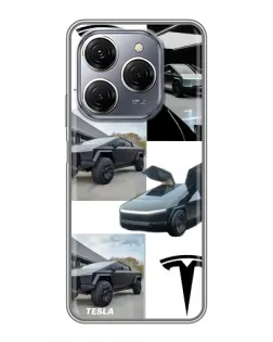 Чехол для TECNO Spark 20 Pro с картинкой «Коллаж Cybertruck Tesla» Чехол для TECNO Spark 20 Pro с картинкой «Коллаж Cybertruck Tesla»