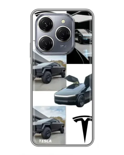 Чехол для TECNO Spark 20 Pro с картинкой «Коллаж Cybertruck Tesla» Чехол для TECNO Spark 20 Pro с картинкой «Коллаж Cybertruck Tesla»