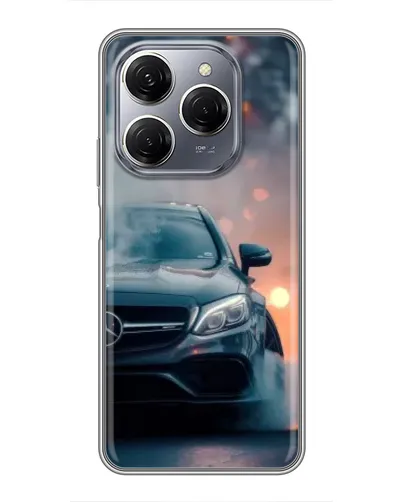 Чехол для TECNO Spark 20 Pro с картинкой «Mercedes — ночной город»
