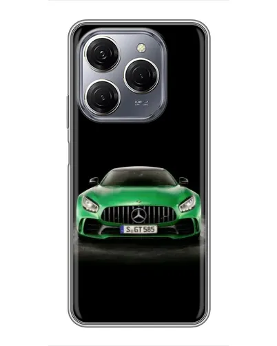 Чехол для TECNO Spark 20 Pro с картинкой «Mercedes — неоновый лого»