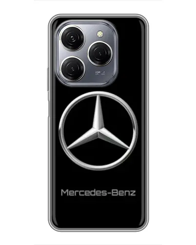 Чехол для TECNO Spark 20 Pro с картинкой «Mercedes Silver Logo»