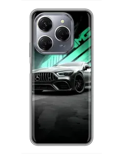 Чехол для TECNO Spark 20 Pro с картинкой «Темный Mercedes AMG»