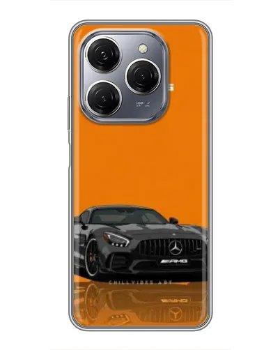 Чехол для TECNO Spark 20 Pro с картинкой «Оранжевый Mercedes AMG»
