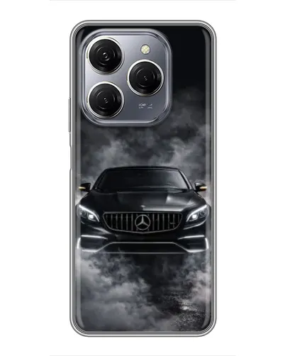Чехол для TECNO Spark 20 Pro с картинкой «Mercedes в дыму»