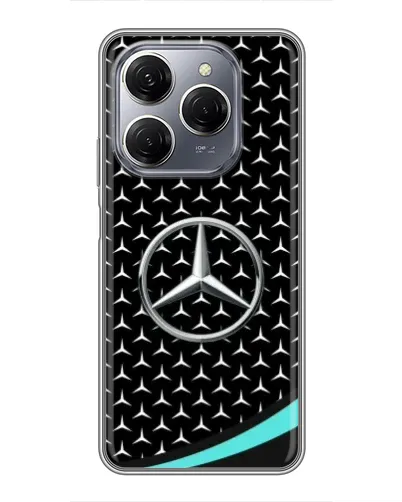 Чехол для TECNO Spark 20 Pro с картинкой «Mercedes — бирюзовый акцент»