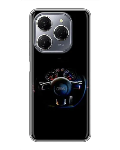 Чехол для TECNO Spark 20 Pro с картинкой «Салон Audi — руль»