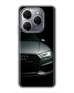 Чехол для TECNO Spark 20 Pro с картинкой «Audi — детализация кузова» Чехол для TECNO Spark 20 Pro с картинкой «Audi — детализация кузова»