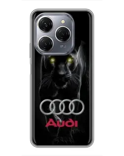 Чехол для TECNO Spark 20 Pro с картинкой «Пантера и Audi» Чехол для TECNO Spark 20 Pro с картинкой «Пантера и Audi»