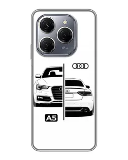 Чехол для TECNO Spark 20 Pro с картинкой «Audi — контрастный дизайн» Чехол для TECNO Spark 20 Pro с картинкой «Audi — контрастный дизайн»