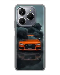 Чехол для TECNO Spark 20 Pro с картинкой «Audi в облаках дыма» Чехол для TECNO Spark 20 Pro с картинкой «Audi в облаках дыма»