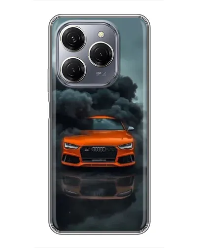 Чехол для TECNO Spark 20 Pro с картинкой «Audi в облаках дыма»