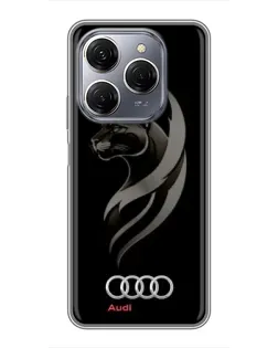 Чехол для TECNO Spark 20 Pro с картинкой «Графика — пантера и Audi» Чехол для TECNO Spark 20 Pro с картинкой «Графика — пантера и Audi»
