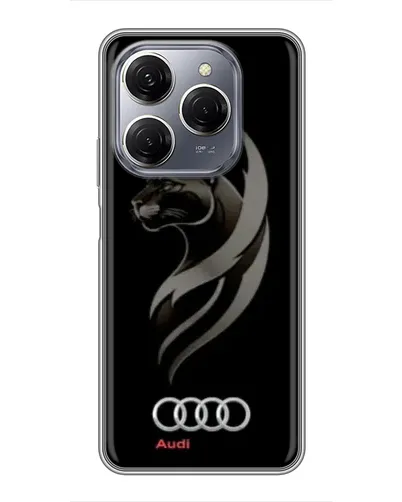 Чехол для TECNO Spark 20 Pro с картинкой «Графика — пантера и Audi»
