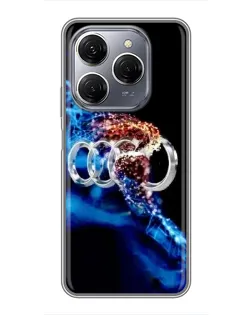 Чехол для TECNO Spark 20 Pro с картинкой «Энергия лого Audi» Чехол для TECNO Spark 20 Pro с картинкой «Энергия лого Audi»