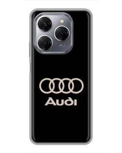 Чехол для TECNO Spark 20 Pro с картинкой «Audi — золотой логотип» Чехол для TECNO Spark 20 Pro с картинкой «Audi — золотой логотип»