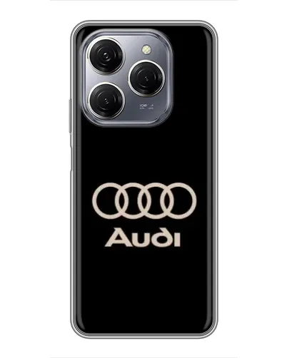 Чехол для TECNO Spark 20 Pro с картинкой «Audi — золотой логотип»
