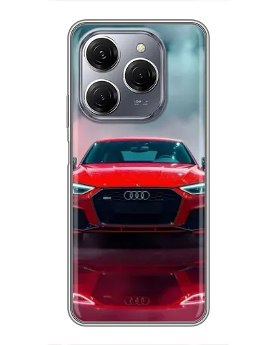 Чехол для TECNO Spark 20 Pro с картинкой «Audi RS — красный стиль»