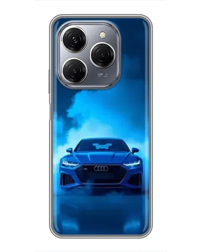 Чехол для TECNO Spark 20 Pro с картинкой «Audi — голубая энергия»