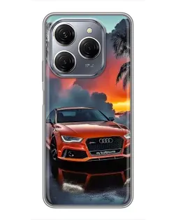 Чехол для TECNO Spark 20 Pro с картинкой «Audi — закат» Чехол для TECNO Spark 20 Pro с картинкой «Audi — закат»