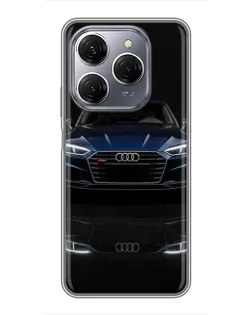 Чехол для TECNO Spark 20 Pro с картинкой «Audi — ночное отражение» Чехол для TECNO Spark 20 Pro с картинкой «Audi — ночное отражение»