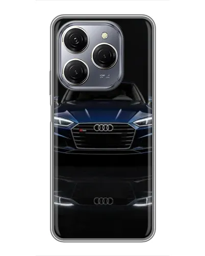 Чехол для TECNO Spark 20 Pro с картинкой «Audi — ночное отражение»