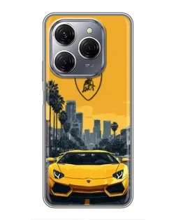 Чохол для TECNO Spark 20 Pro з картинкою «Жовтий Lamborghini місто» Чохол для TECNO Spark 20 Pro з картинкою «Жовтий Lamborghini місто»