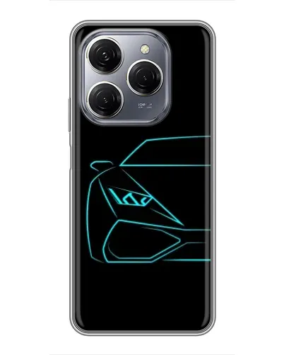 Чехол для TECNO Spark 20 Pro с картинкой «Голубой силуэт Lamborghini» Чехол для TECNO Spark 20 Pro с картинкой «Голубой силуэт Lamborghini»