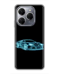 Чохол для TECNO Spark 20 Pro з картинкою «Неоновий контур Lamborghini» Чохол для TECNO Spark 20 Pro з картинкою «Неоновий контур Lamborghini»