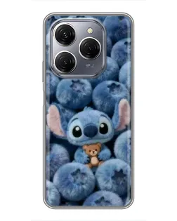 Чехол для TECNO Spark 20 Pro с картинкой «Стич и голубика» Чехол для TECNO Spark 20 Pro с картинкой «Стич и голубика»