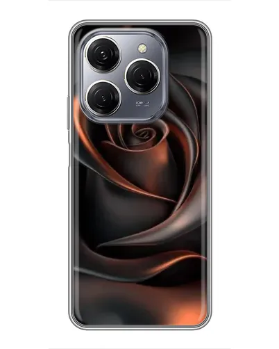 Чехол для TECNO Spark 20 Pro с картинкой «Шелковая черная роза»