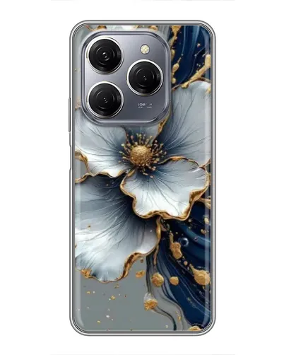 Чехол для TECNO Spark 20 Pro с картинкой «Белый цветок и золотой флюид» Чехол для TECNO Spark 20 Pro с картинкой «Белый цветок и золотой флюид»