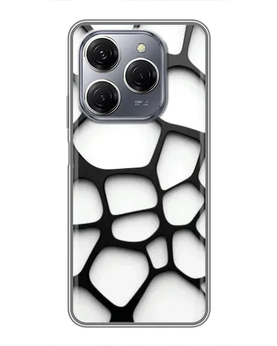 Чехол для TECNO Spark 20 Pro с картинкой «Белая объемная сетка»
