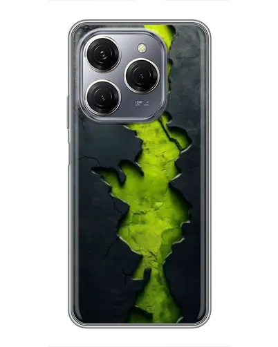 Чехол для TECNO Spark 20 Pro с картинкой «Салатовый разлом скалы»