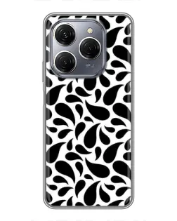 Чехол для TECNO Spark 20 Pro с картинкой «Контрастные черные капли»