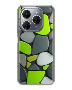 Чехол для TECNO Spark 20 Pro с картинкой «Яркая неоновая галька»