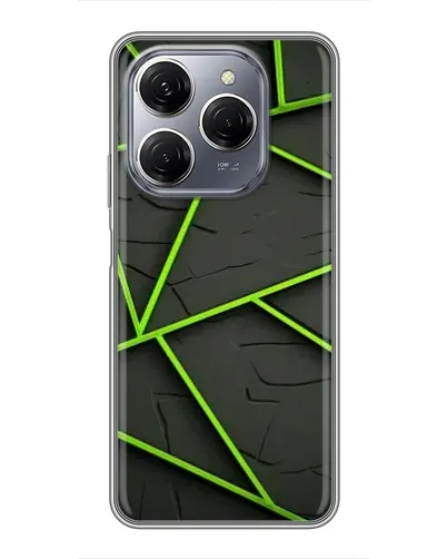 Чехол для TECNO Spark 20 Pro с картинкой «Зеленые геометрические линии»