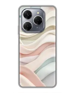 Чехол для TECNO Spark 20 Pro с картинкой «Пастельные нежные волны»