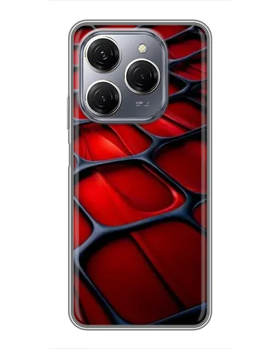 Чехол для TECNO Spark 20 Pro с картинкой «Красная глянцевая сетка»