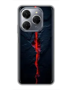 Чехол для TECNO Spark 20 Pro с картинкой «Kрасная лавовая трещина»